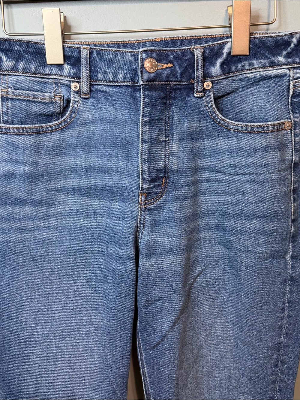 American Eagle Outfitters Tomgirl Stretch Blue Jeans Button Fly. Size 4 Short - Picture 6 of 14